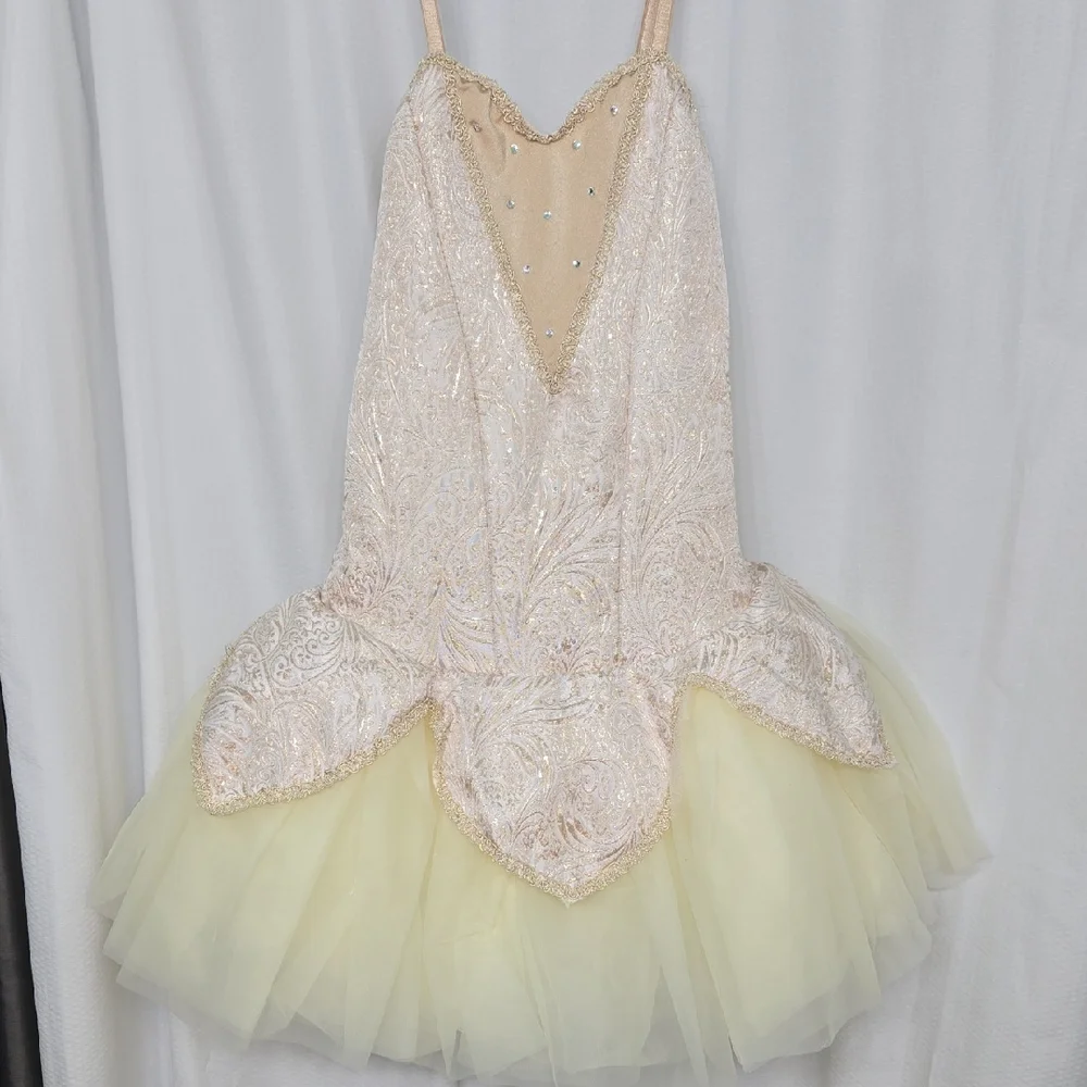 Kids Cream and Gold Dance Costume Dress